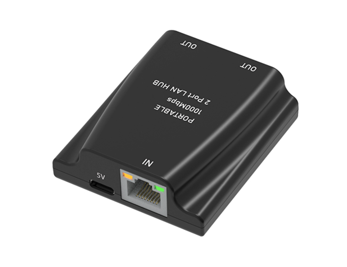 PORTABLE 2 PORT LAN HUB (1000M) 